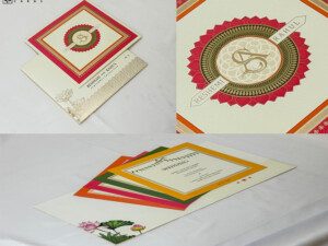 Red & Beige Indian Wedding Card BM 442