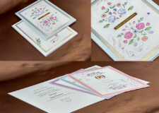 Floral Theme Padded Wedding Card BM 462