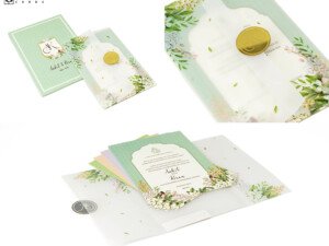 Modern Leaves Tropical Theme Wedding Card BM 476