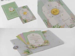 Floral Butter Paper Wedding Invite Design BM 476