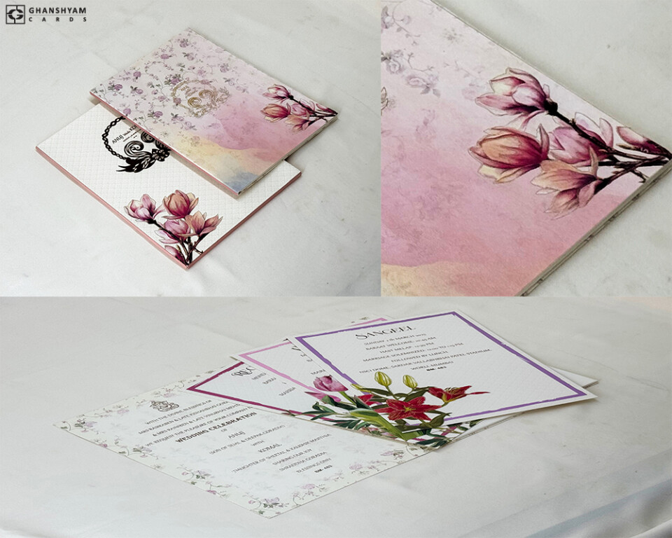 Floral Theme Wedding Card BM 483