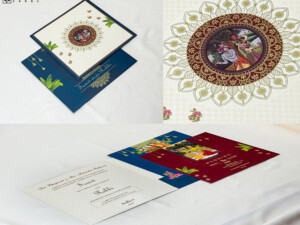 Radha Krishna Theme Wedding Card Design BM 496