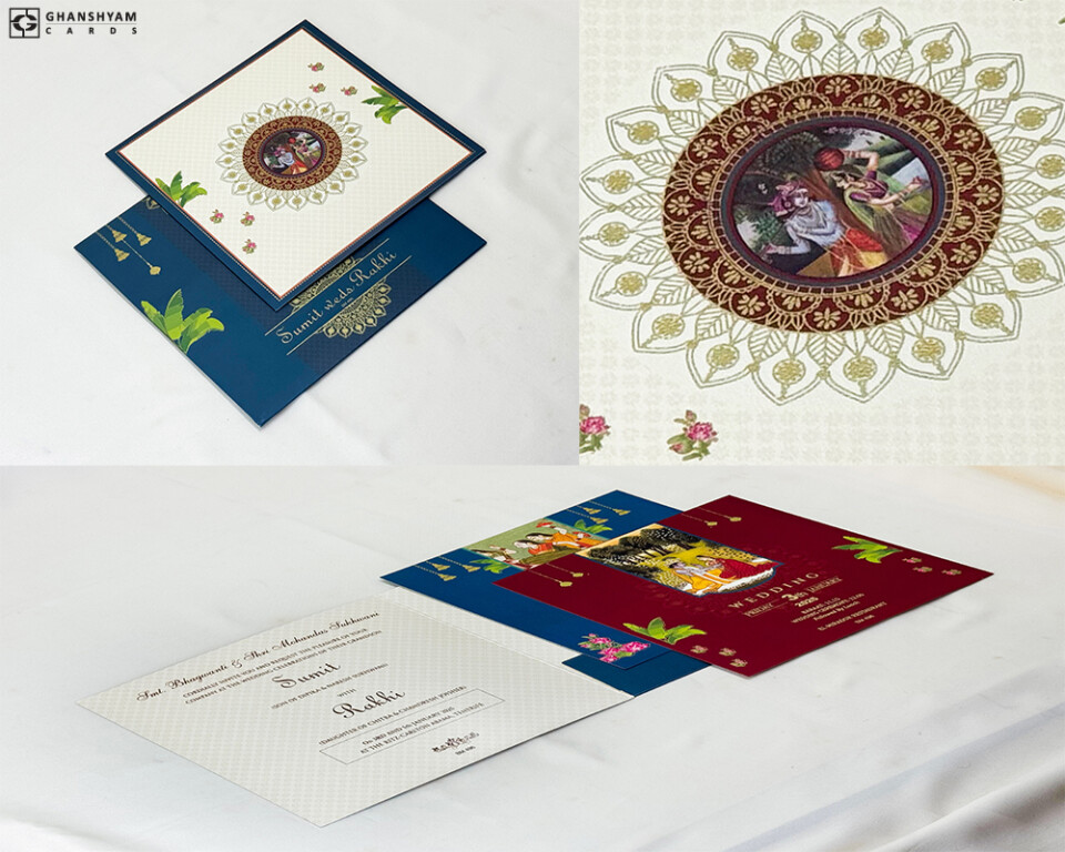 Radha Krishna Theme Wedding Card Design BM 496