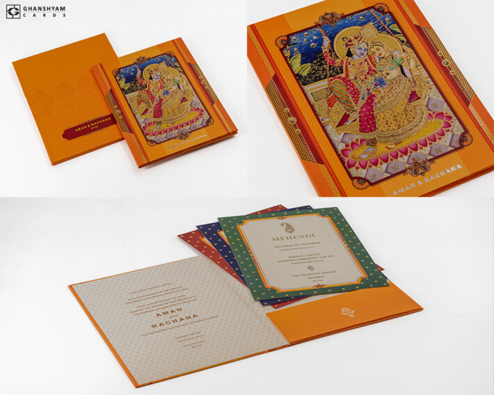 Radha Krishna Theme Wedding Card BM 505