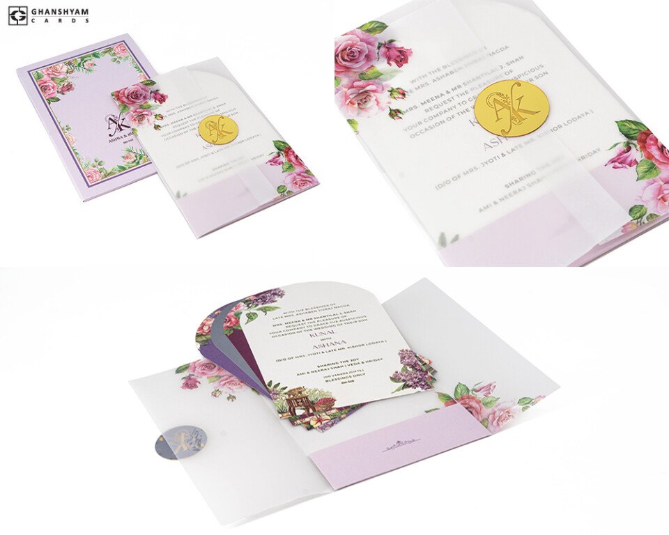 Rose Floral Theme Wedding Card BM 509