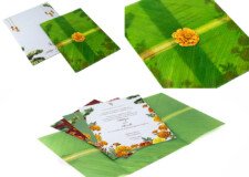 Banana Leaf Theme Designer Wedding Invitation BM 510