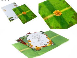 Banana Leaf Theme Designer Wedding Invitation BM 510