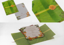 Banana Leaf Butter Printed Wedding Card Design BM 510