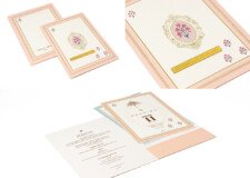 Designer Japiur Flower Theme Wedding Card BM 518 Pink