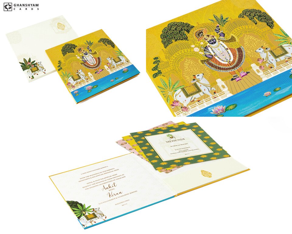 Shreenathji Traditional Religious Wedding Card Kankotri BM 519