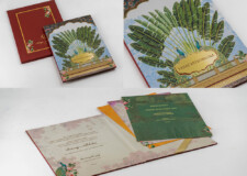 Peacock Theme Padded Deisgner Wedding Card Design BM 523