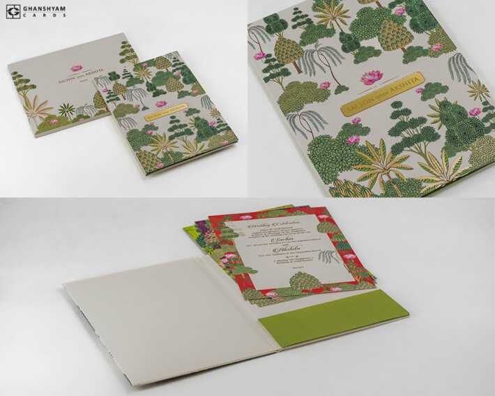 Pichwai Theme Wedding Card Design BM 529