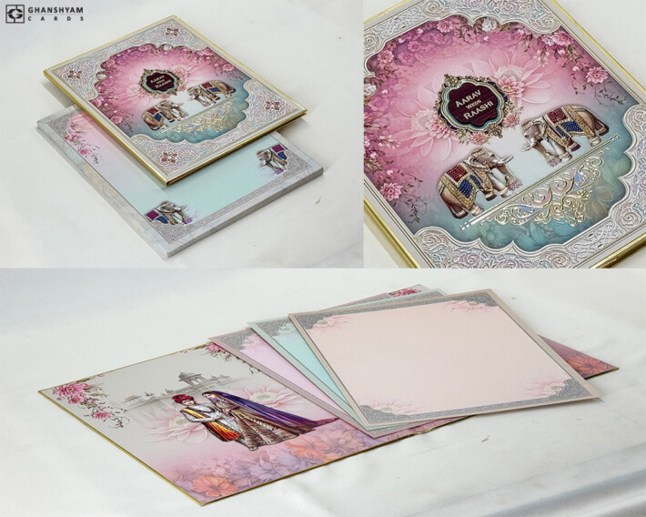 Royal Elephant Theme Wedding Card DS Legend 06