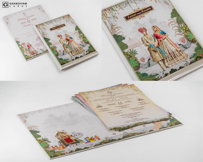 Traditional Padded Wedding Card Design DS Lavanya 01