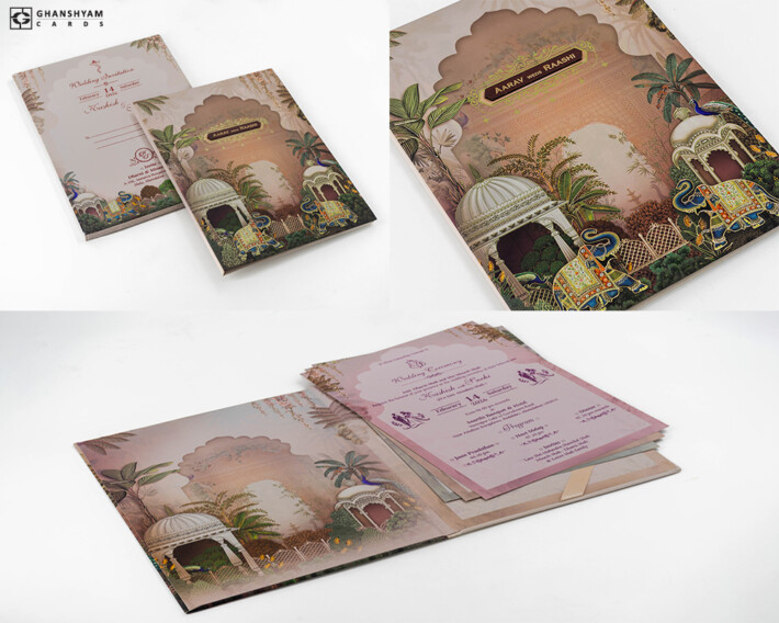 Traditional Padded Wedding Card Design DS Lavanya 02