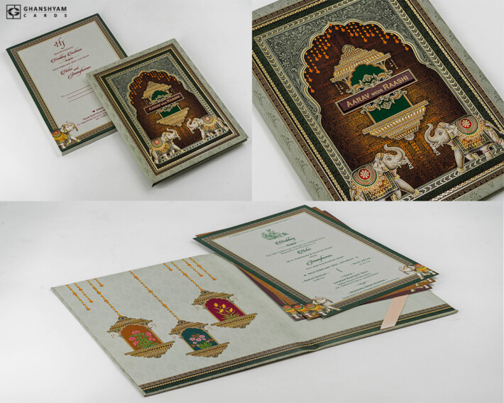 Traditional Padded Wedding Card Design DS Lavanya 07