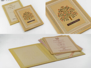 Tree of Life Padded Wedding Card Design DS Lavanya 08