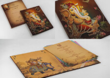 Ganesh Hindu Padded Wedding Card Design DS Lavanya 09