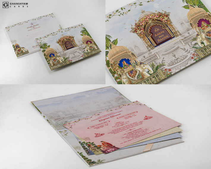 Traditional Elephant Theme Wedding Invitation DS Limfy 01