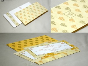 Cream Designer Wedding Card GC 1026