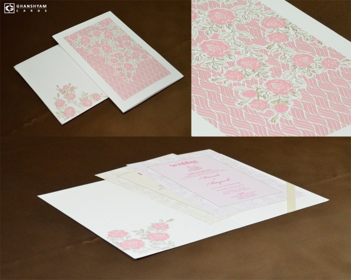 Pink Floral Wedding Card GC 1031