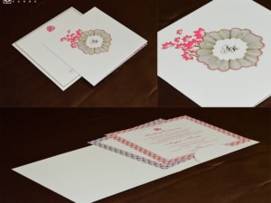 Designer Floral Theme Wedding Card GC 3009