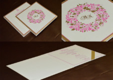 Floral Theme Padded Wedding Card Design GC 3067
