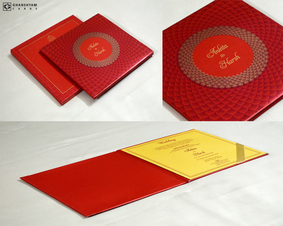 Red Padded Wedding Card GC 3068