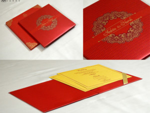 Red Padded Wedding Card GC 3070