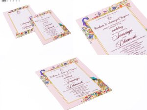 Peacock Theme Engagement Invitation LM 1016