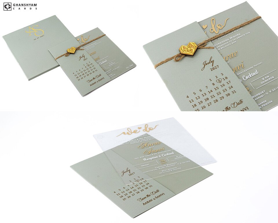 Acrylic Designer Engagement Invitation LM 1044