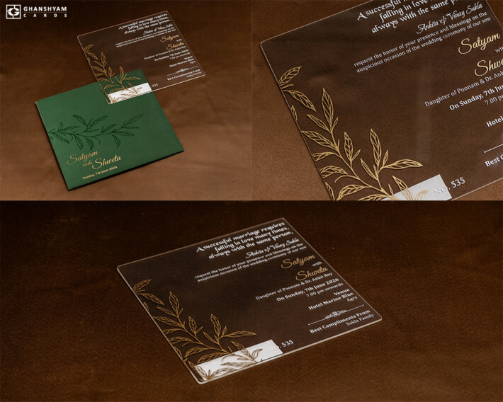 Transparent Acrylic Designer Invitation Design LM 535
