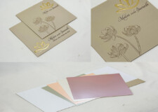 Lotus Theme Budget Wedding Card LM 569