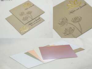 Lotus Theme Budget Wedding Card LM 569