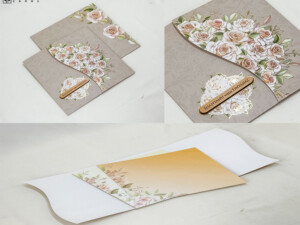 Floral Theme Budget Wedding Card LM 639