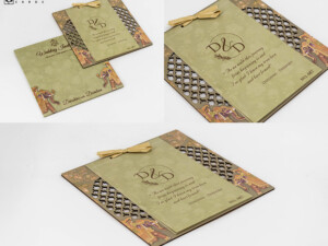 Royal Elephant MDF Laser Cut Wedding Card LM 687