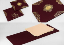 Maroon Multifaith Wedding Card Design LM 827