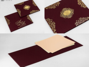 Maroon Multifaith Wedding Card Design LM 827