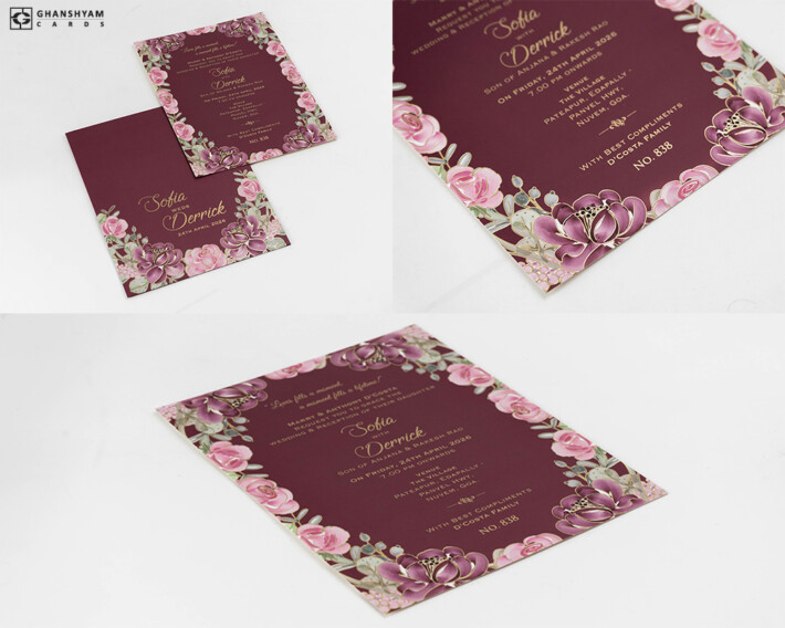 Floral Engagement Invitation Design LM 838