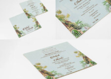 Peacock Theme Engagement Invitation LM 846