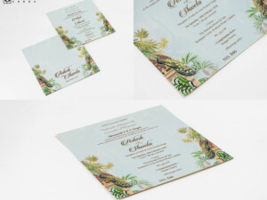 Peacock Theme Engagement Invitation LM 846