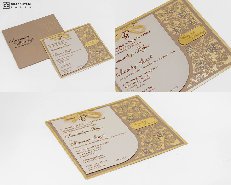 Designer Lasercut Wedding Invitation LM 877
