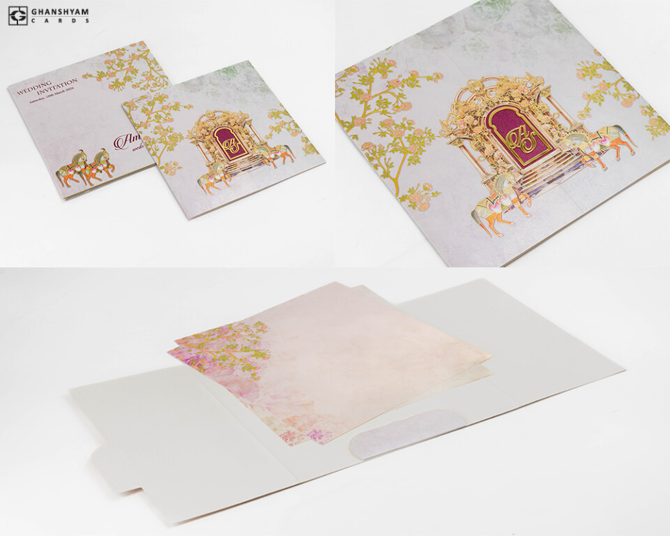 Horse Theme Wedding Card LM 891