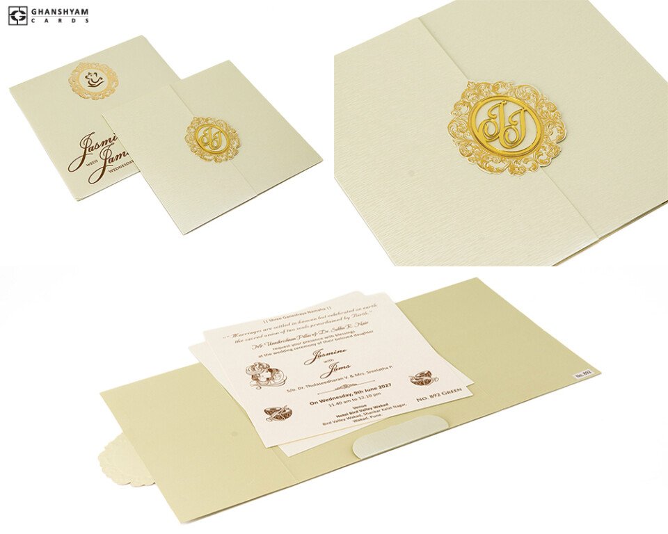 Elegant Budget Wedding Card LM 892