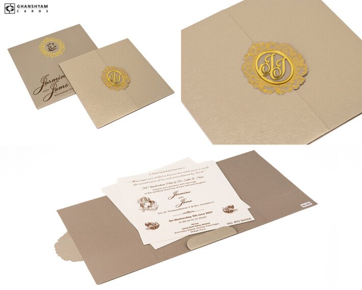 Elegant Budget Wedding Card LM 893