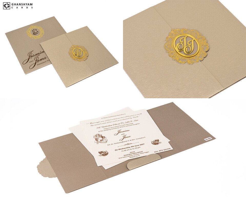 Elegant Budget Wedding Card LM 893
