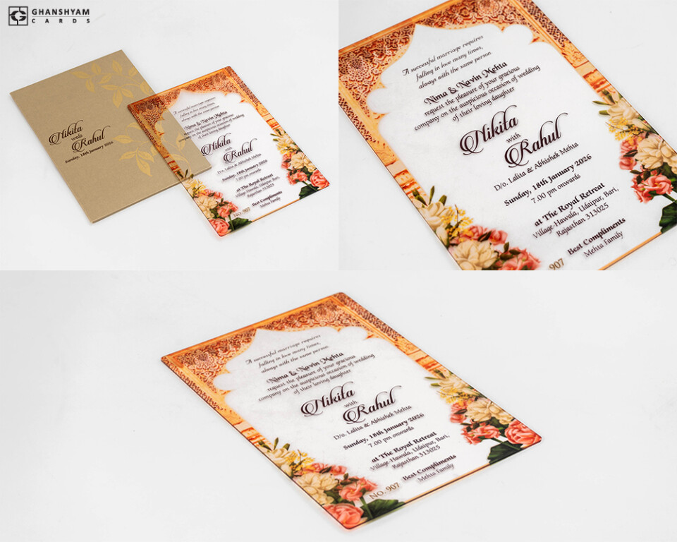 Rose Theme Engagement Invitation LM 907