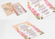 Lotus Theme Engagement Invitation LM 908