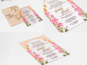 Lotus Theme Engagement Invitation LM 908