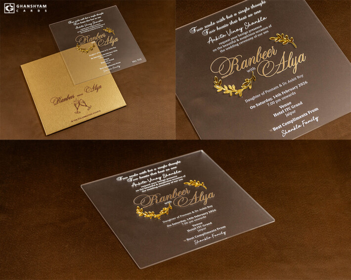 Frosted Acrylic Engagement Invitation LM 910